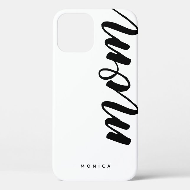 Mom Black and White Minimalist  Case-Mate iPhone Case (Back)
