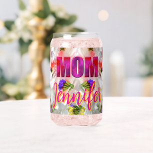 'Mom-Boss-Fire' - Floral design in cubes Can Glass