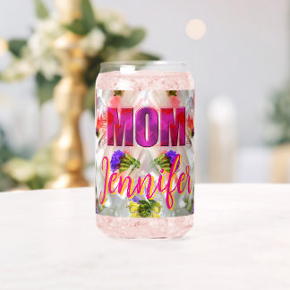 'Mom-Boss-Fire' - Floral design in cubes Can Glass