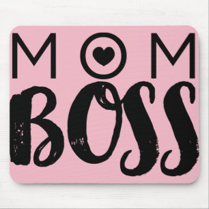 MOM BOSS Modern Typography Script Trendy Chic Mouse Mat