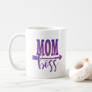 Mom Boss Purple Watercolor Mother's Day Coffee Mug