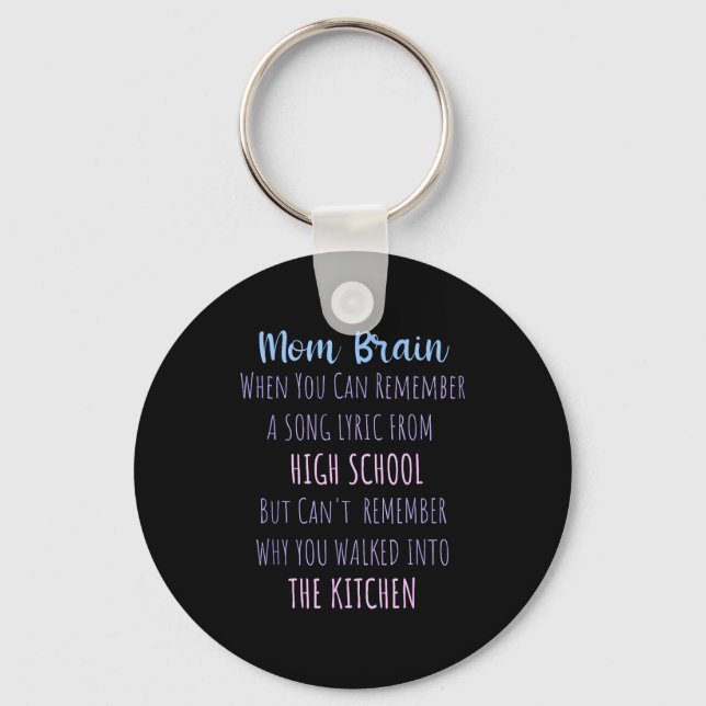 Mom Brain Funny Definition Quote Sarcasm Women Mot Key Ring (Front)