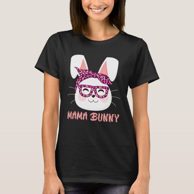 Mom Bunny face cool Easter Bunny Happy Easter Moth T-Shirt (Front)