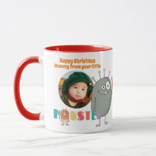  MOM Christmas PHOTO Gift Kids Cute Funny Monsters Mug