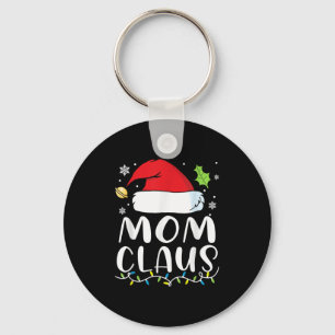 Mom Claus Christmas Lights Pajama Xmas Family Matc Key Ring