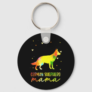Mom Colorful German Shepherd Key Ring