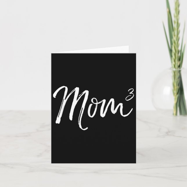 Mom Cubed Triplet Mom Of 3 Third Child Announcemen Card (Front)