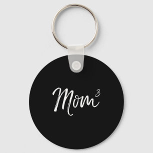 Mom Cubed Triplet Mom Of 3 Third Child Announcemen Key Ring