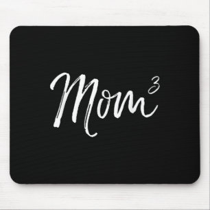 Mom Cubed Triplet Mom Of 3 Third Child Announcemen Mouse Mat