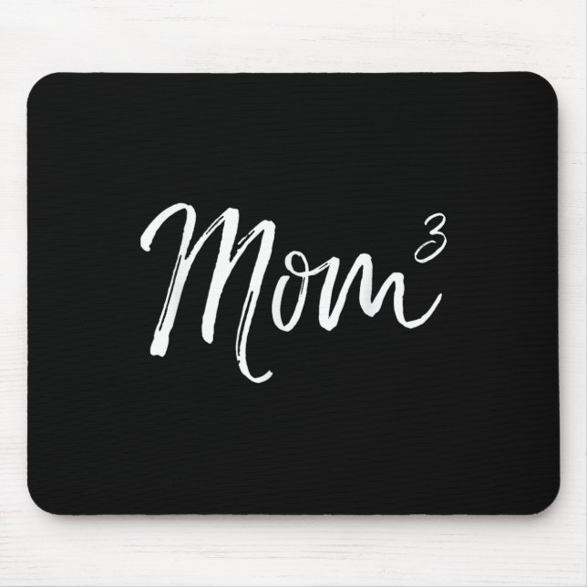 Mom Cubed Triplet Mom Of 3 Third Child Announcemen Mouse Mat (Front)