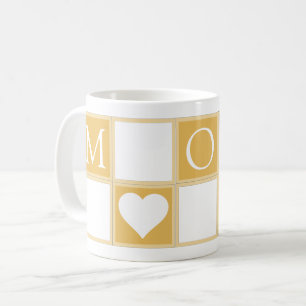 Mom Custom 5 Photos Hearts Yellow Coffee Mug