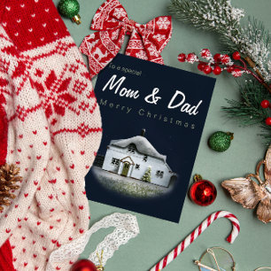 Mom & Dad Christmas Card - English Country Cottage