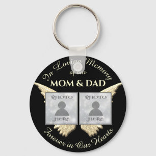 Mom & Dad Photo Memorial Keychain