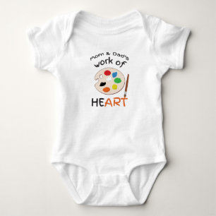 Mom & Dad’s work of Heart Baby Bodysuit