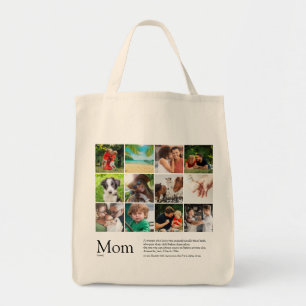 Mom Definition Modern 12 Photo Collage Tote Bag