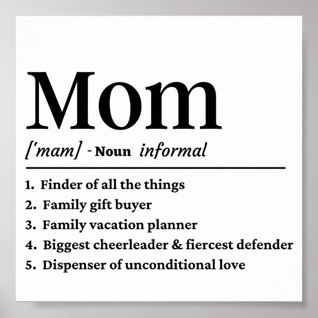 Mom definition poster (Front)