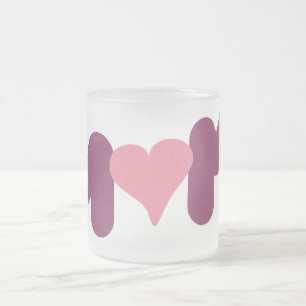Mom design letters frosted glass coffee mug