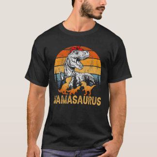 Mom Dinosaur Funny 2 Two Kid Mamasaurus 2022 T-Shirt