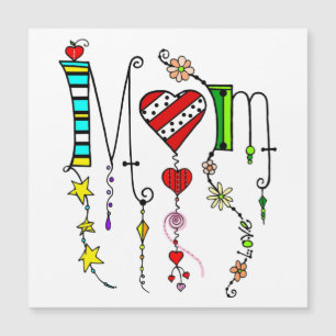 Mom Doodle Art Magnet Greeting Card