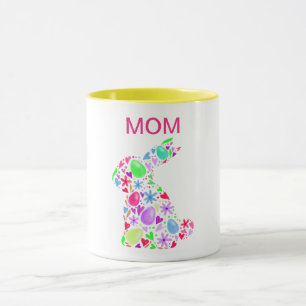 "MOM" EASTER EGG RABBIT IN PASTEL COLORS MUG