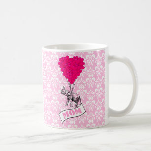 Mom, elephant and heart balloons coffee mug