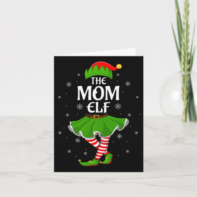 Mom Elf Christmas Family Girls Women Elf Squad Xma Card (Front)