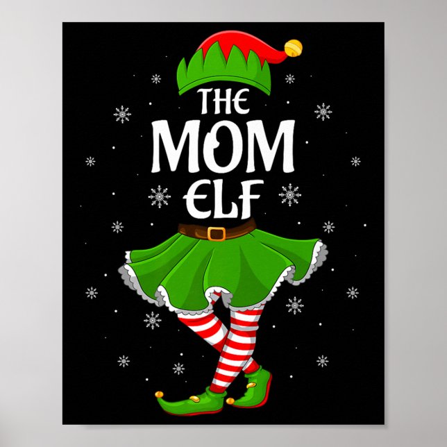 Mom Elf Christmas Family Girls Women Elf Squad Xma Poster (Front)