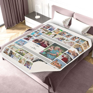 Mom equals Love 34 Photo Collage Sherpa Blanket