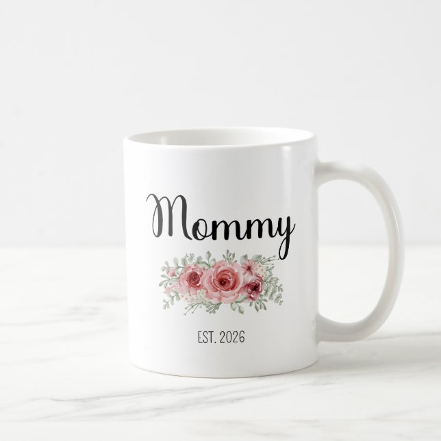 Mom Est 2026 Promoted To Mommy Mama Pregnancy Coffee Mug (Right)