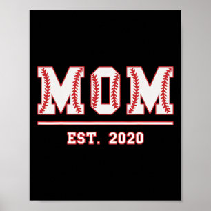 Mom Est. Funny Sports Year Established Mother Retr Poster
