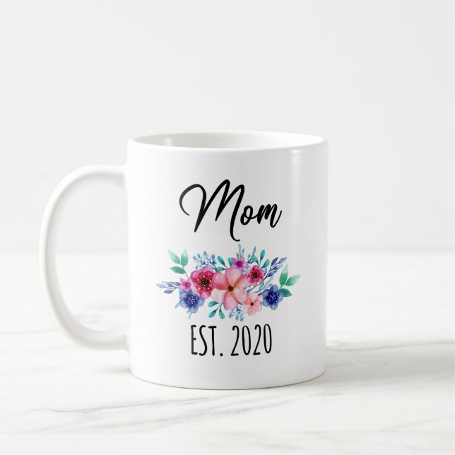 Mom Established 2020 Mug, Mug, Funny Coffee Mug (Left)