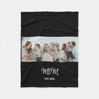 Mom Established, 3-Photo Fleece Blanket