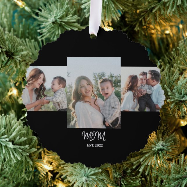 Mom Established, 3-Photo Ornament Card (Insitu (Tree))