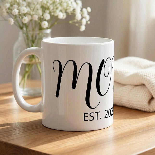 Mom Established Big Script New Mom Gift  Coffee Mug (Creator Uploaded)