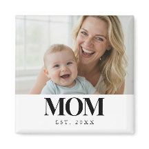MOM Established Black Typography Photo Gift