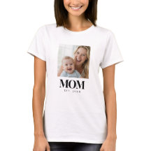 MOM Established Black Typography Photo Gift