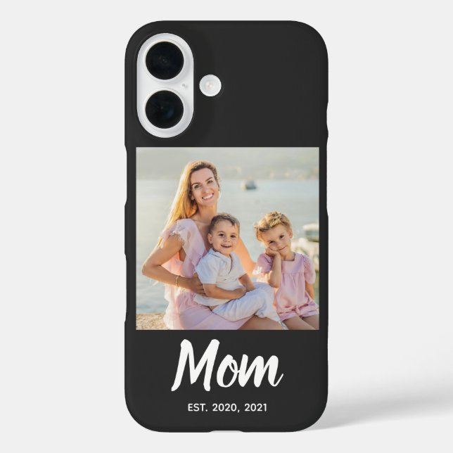 Mom Established Date Photo Script Case-Mate iPhone Case (Back)