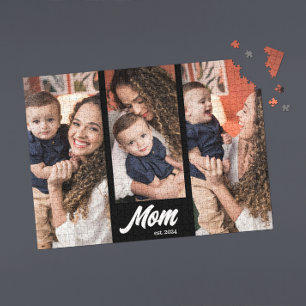 Mom Established Modern Black Photo Jigsaw Puzzle