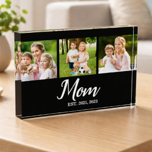 Mom Established Modern Script 3  Photo Block