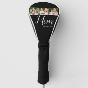 Mom Established Modern Script 3 Photo Golf Head Cover