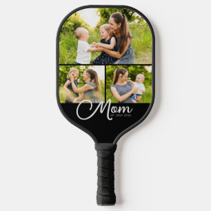 Mom Established Modern Script 3 Photo  Pickleball Paddle
