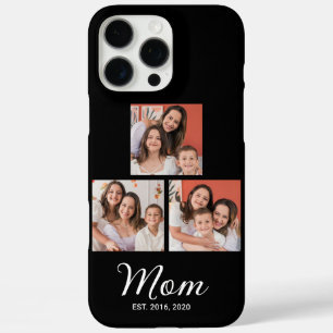 Mom Established Modern Script Black 3 Photo Case-M iPhone 16 Pro Max Case