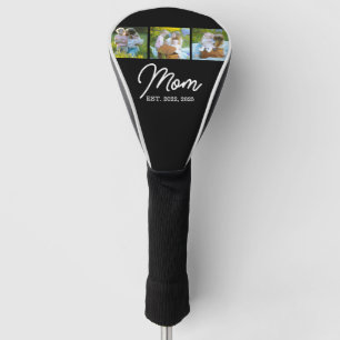 Mom Established Modern Script Black 3 Photo Golf Head Cover