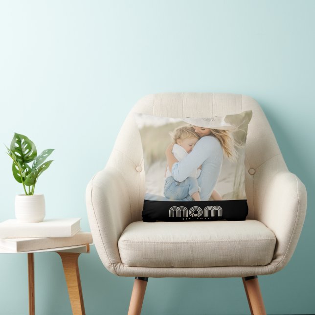 Mom Established Modern Script Photo Cushion (Chair)