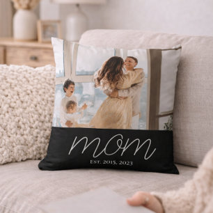 Mom Established Modern Script Photo Cushion