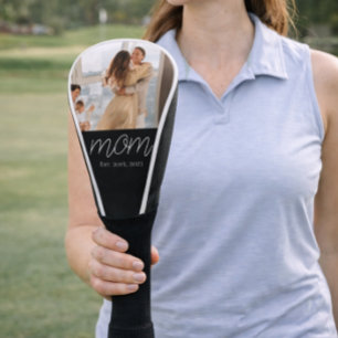 Mom Established Modern Script Photo Golf Head Cover