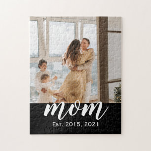 Mom Established Modern Script Photo Jigsaw Puzzle