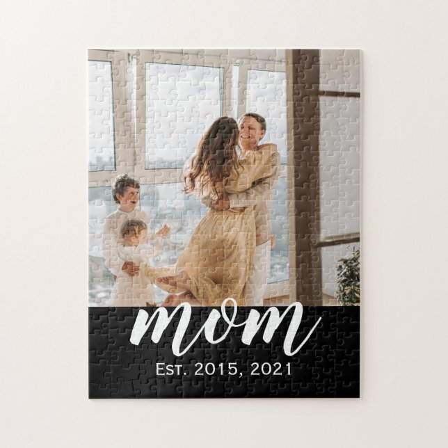 Mom Established Modern Script Photo  Jigsaw Puzzle (Vertical)