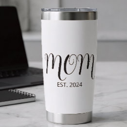 Mom Established New Mom Gift  Insulated Tumbler