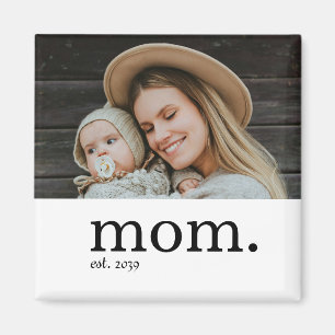 Mom Established New Mom Gift Photo Magnet